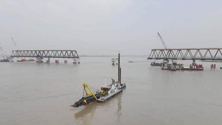 দৃশ্যমান হচ্ছে বঙ্গবন্ধু রেল সেতু, ৪৬ ভাগ কাজ সম্পন্ন