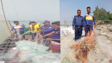নৌ পুলিশের চলমান অভিযানে মাছ ও মাছের পোনা উদ্ধারসহ আটক ২৯৮ জন
