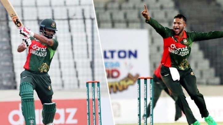 ব্যাট হাতে তামিম ও বল হাতে উজ্জল সাকিব ব্যাট হাতে তামিম ও বল হাতে উজ্জল সাকিব