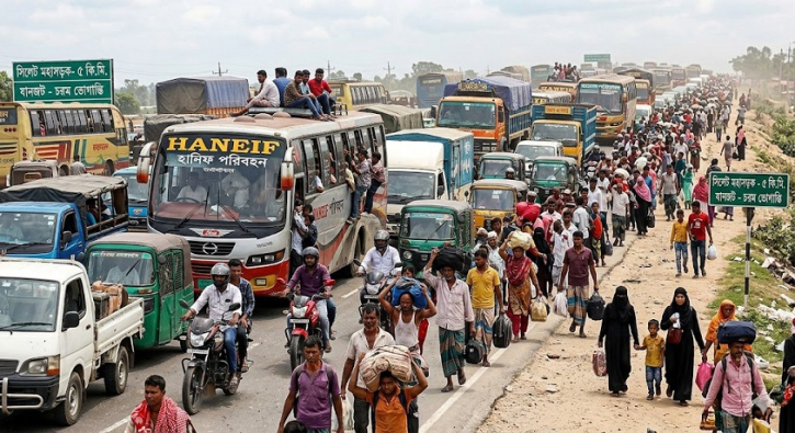 যানজটে জেরবার ঈদের ঘরে ফেরা